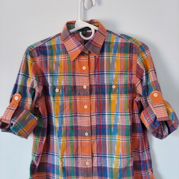 Ralph Lauren Rainbow Plaid Button Down Shirt - Picture 2 of 7